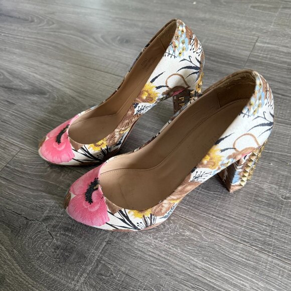 J. Crew Shoes - J Crew Collection Studded Floral Etta Pumps High Heels Limited Edition Sz 7.5